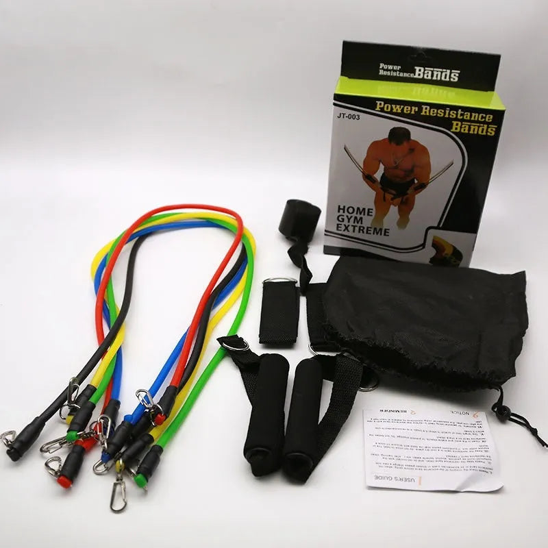 Multi-functional door sports 11-piece set with pulling rope for home fitness training