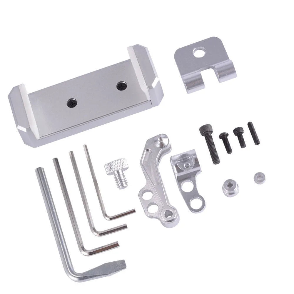 Silver metal car phone holder with tongs clamp for mobile devices