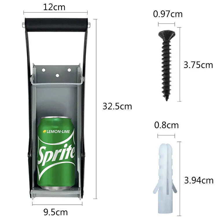Wall-mounted iron hand pull can press in black on a kitchen wall