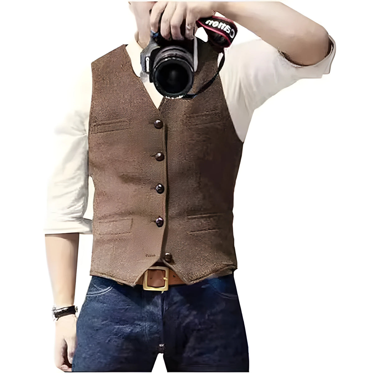 Men's slim-fit herringbone vest in viscose, available in brown, champagne, coffee, navy blue, silver, sizes XS to 6XL