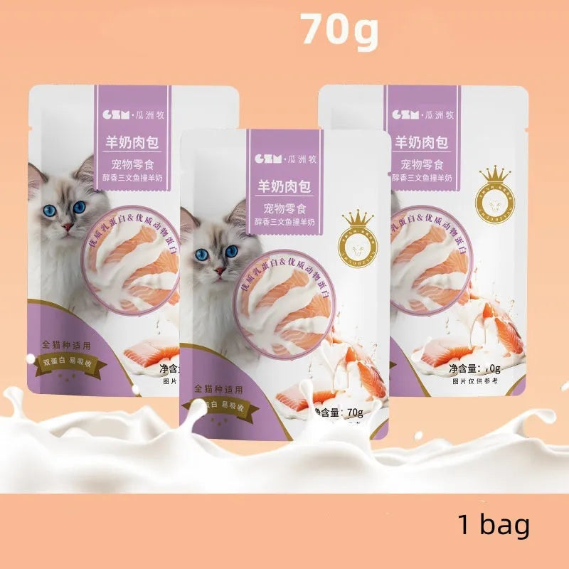 Cat goats milk steamed meat dumpling supplement nutrition snack 70g chicken flavour pack