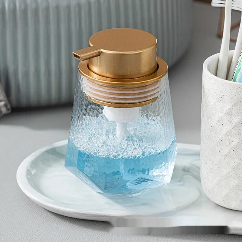 ABS plastic hand-push foam pump for facial cleanser in metallic finishes