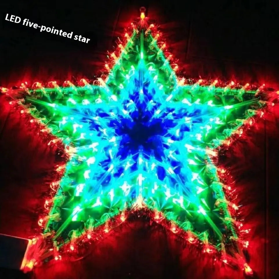 Christmas festival plug-in outdoor decorative string lights with peacock, love, sunflower, and star-shaped plastic bulbs
