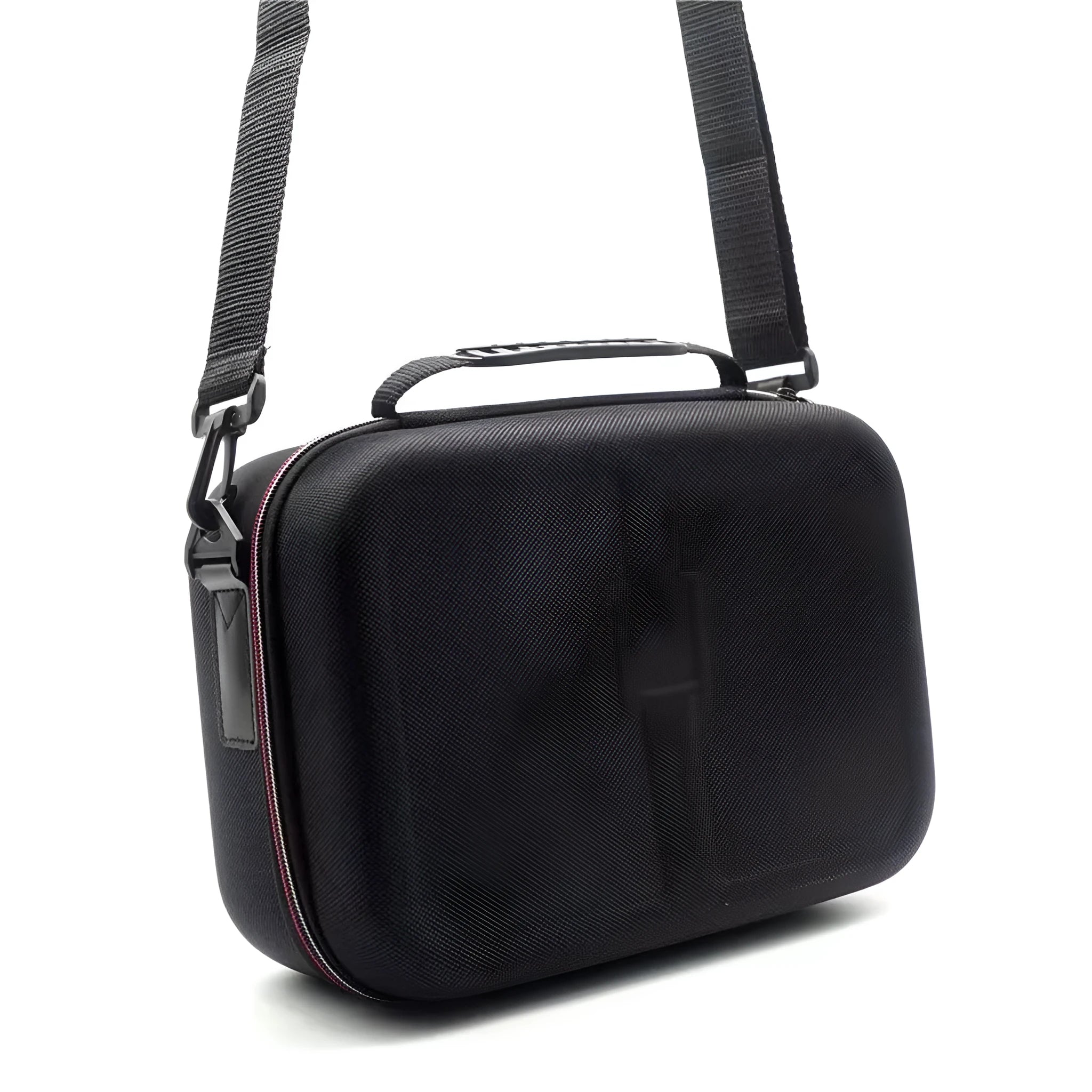 Black EVA hard case storage bag for game console accessories like controllers and cables.