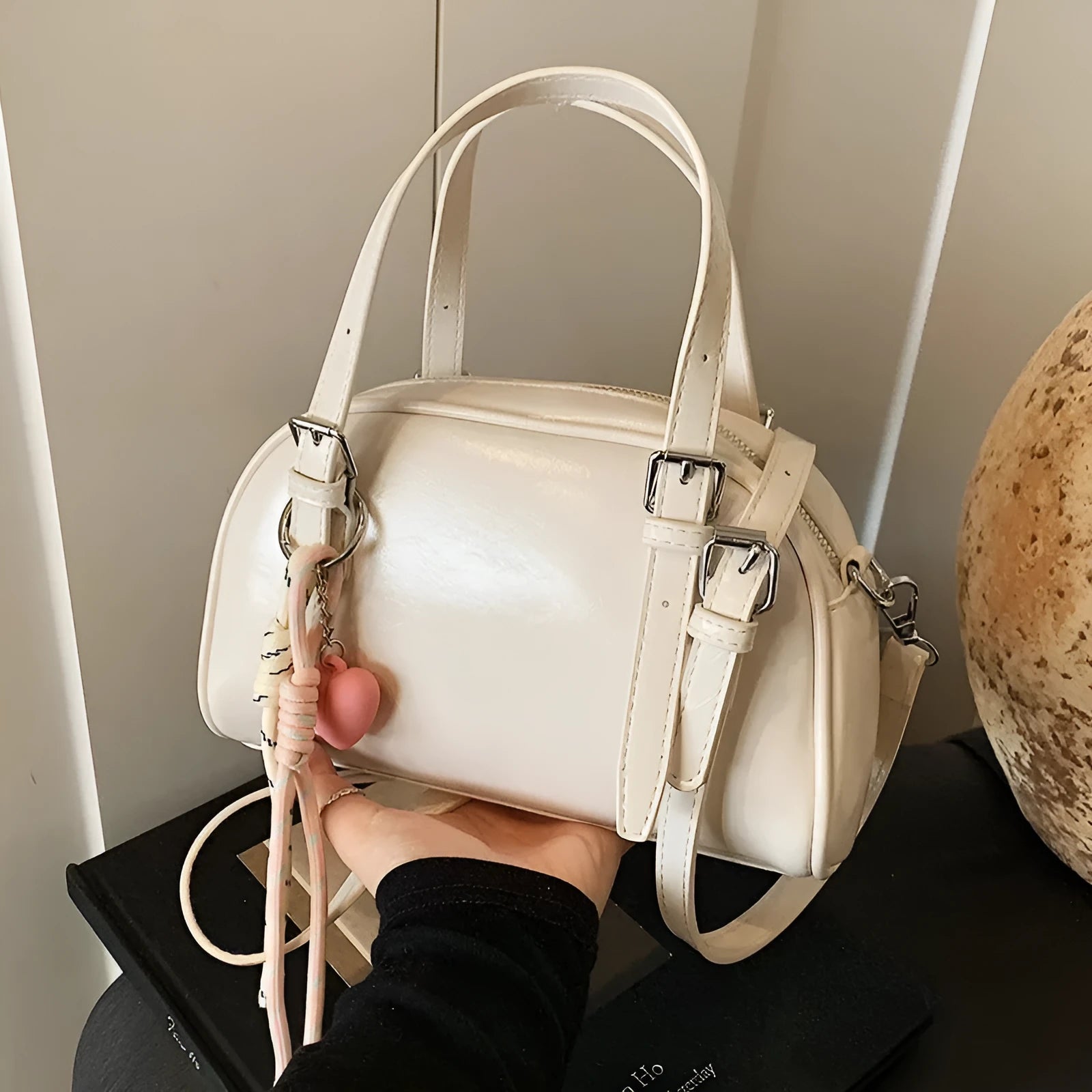 Soft PU women's small square shoulder bag with shell-shaped design in various colour options