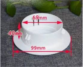 Plastic air conditioning hole cover kit with blocking caps, vent covers, and sealing glue.