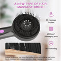 USB-powered anti-leak head massager comb in grey, showing the vibration head and mechanical speed control switch.