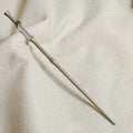 Alloy leaf-shaped hairpin with electroplated finish, style 5365, on neutral background