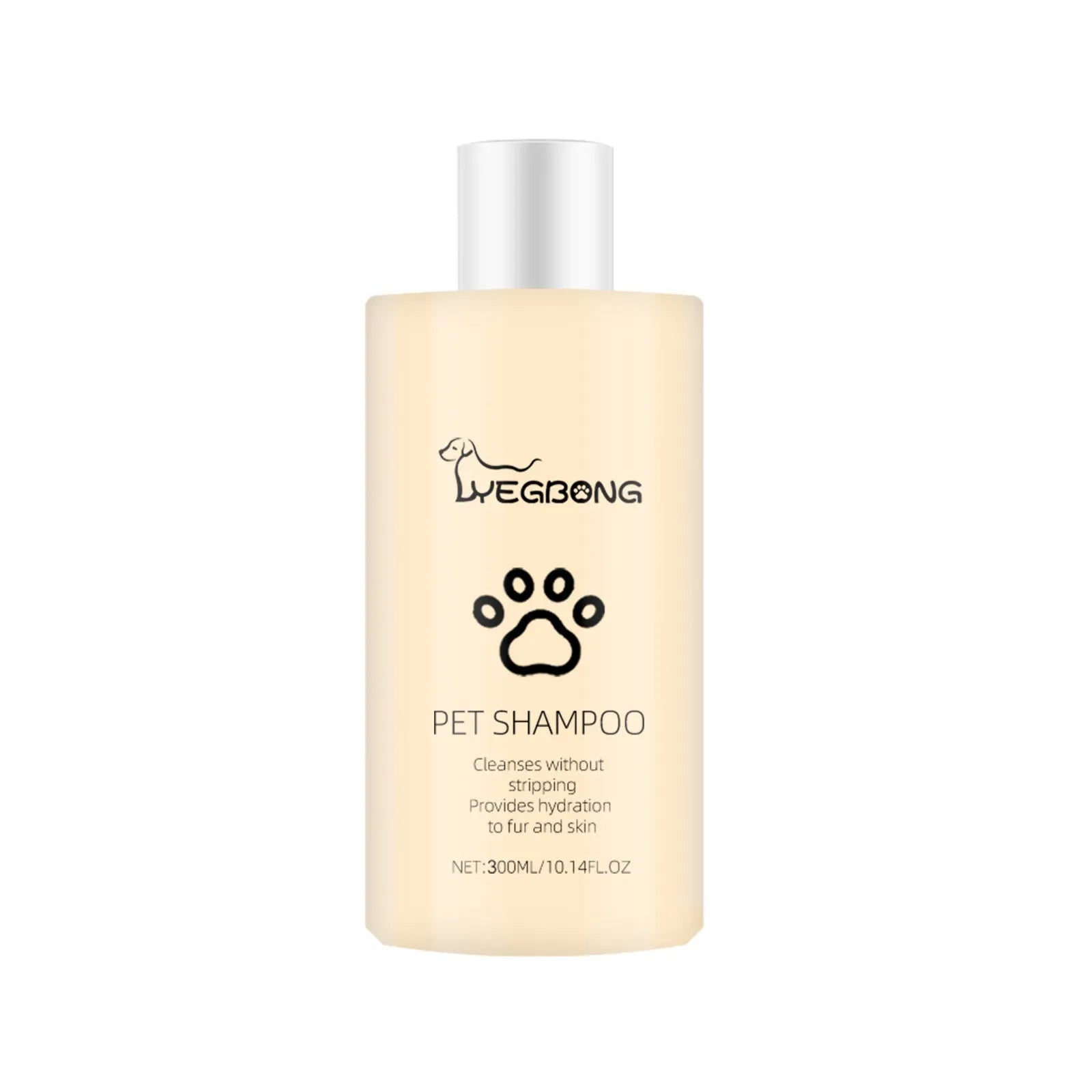 Mild pet shampoo bottle for cats and dogs with hair softening formula