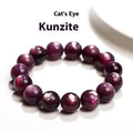 Purple lepidolite crystal round bead bracelet showing polished geometry beads in natural mineral colour