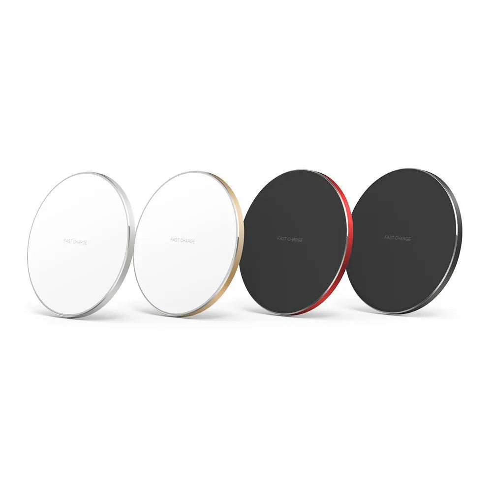 Wireless phone charger disc aluminium alloy Qi fast charging pad 15W 20W 30W 35W black