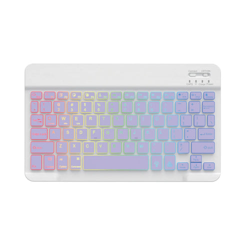 10-inch backlit Bluetooth wireless keyboard for tablets with colourful RGB lighting