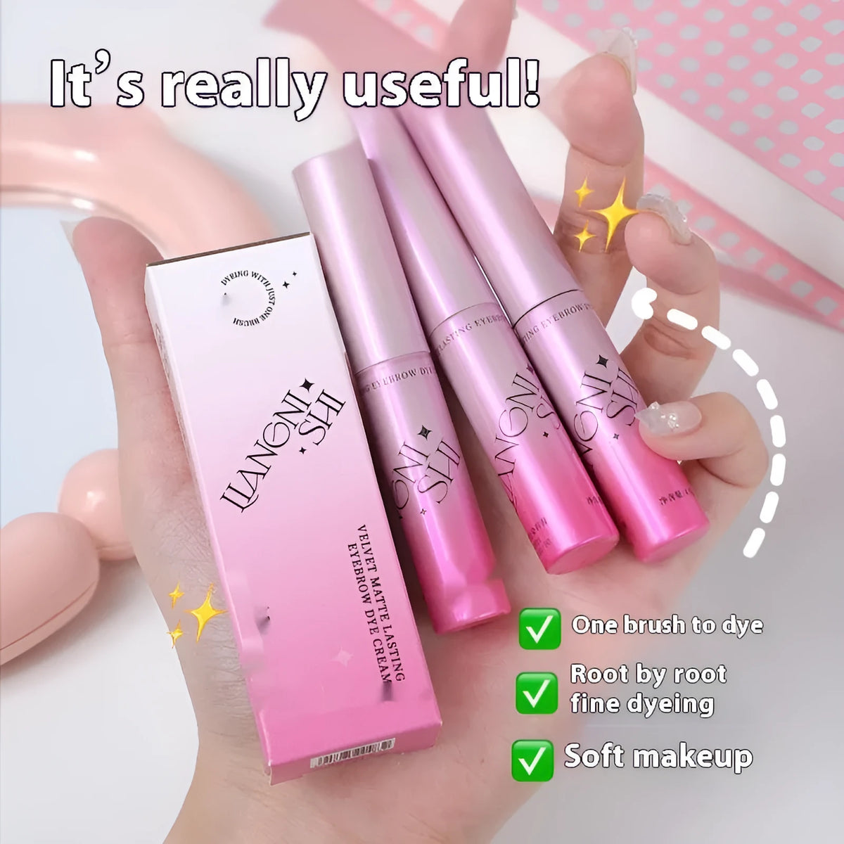 Long-lasting Velvet Fog Eyebrow Cream 4.5g in four shades including Milk Coffee Coconut Palm and Raw Latte