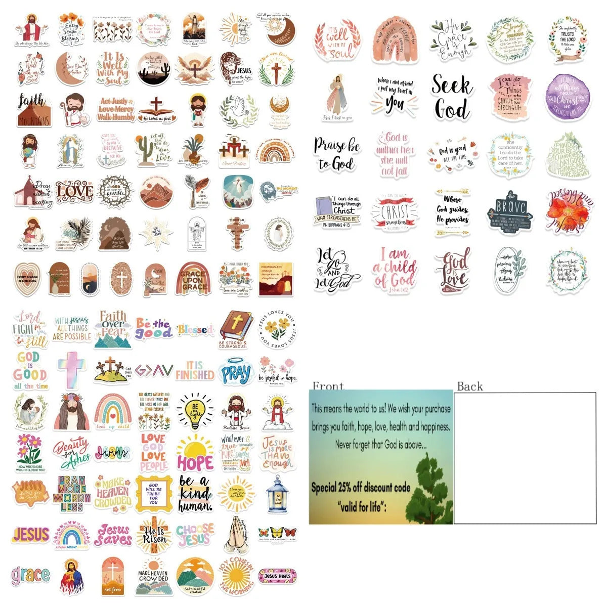Pack of 50 assorted graffiti-style decorative stickers with random printed patterns.