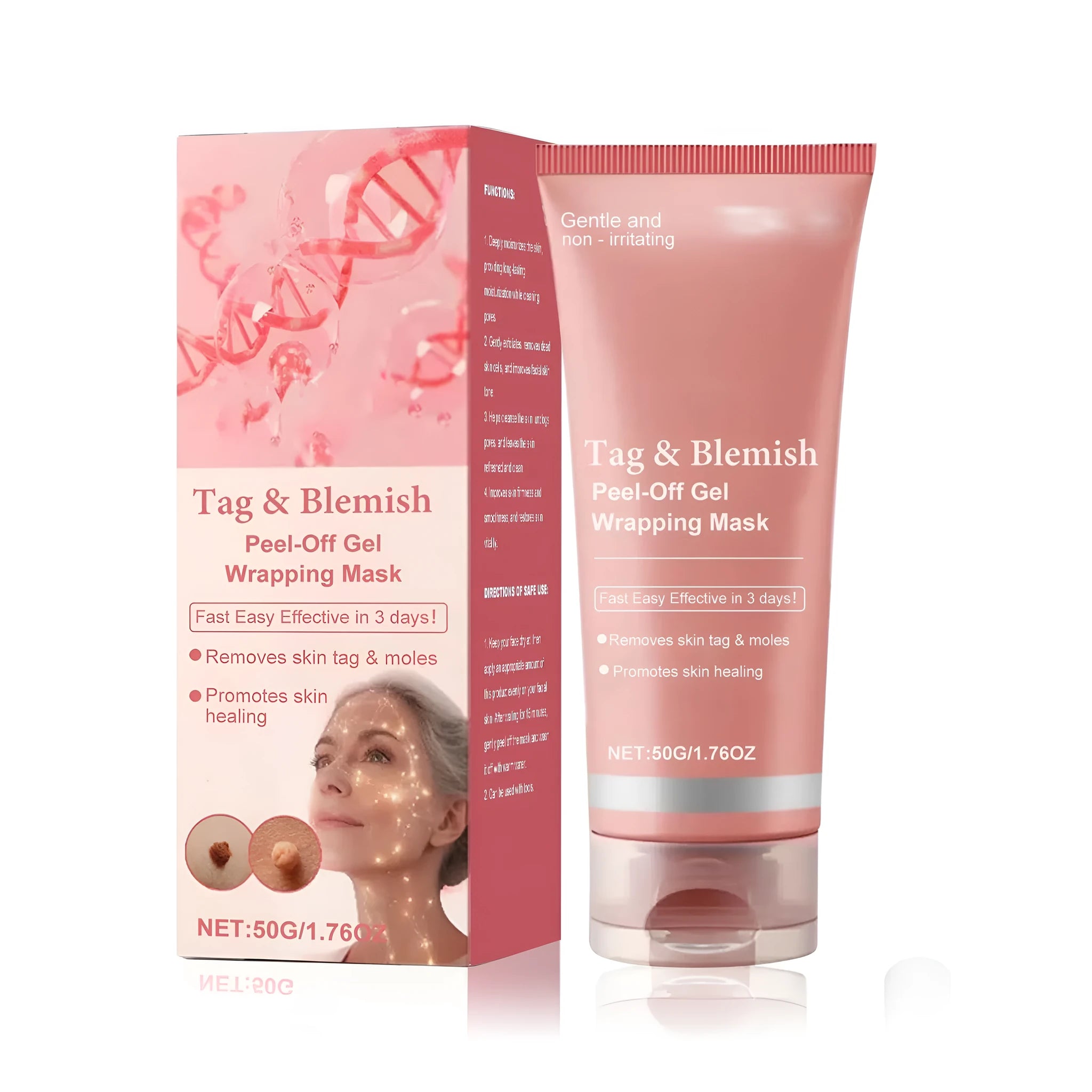 Single-use tear facial mask for wart removal treatment with 50g moisturising serum