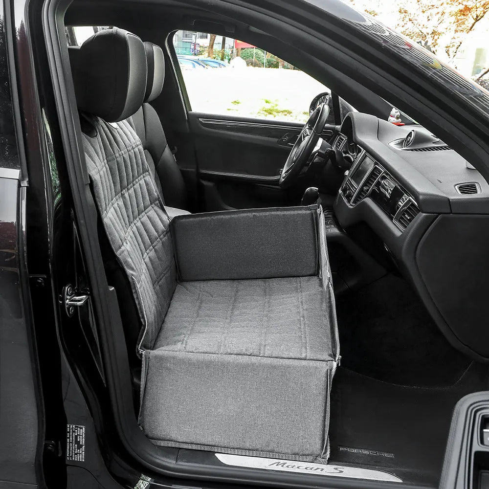 Vehicle-mounted pet mat front row 100x50cm black grey 600D Oxford fabric for dogs