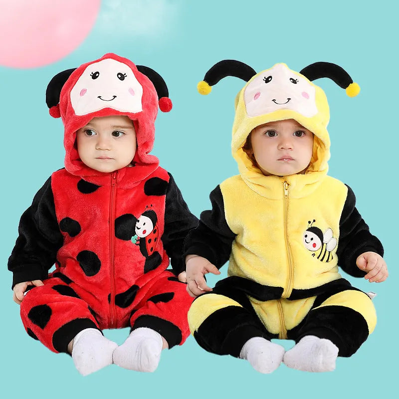 Children's cartoon long sleeve acetate fibre romper in DD6185 Yellow with single-layer construction