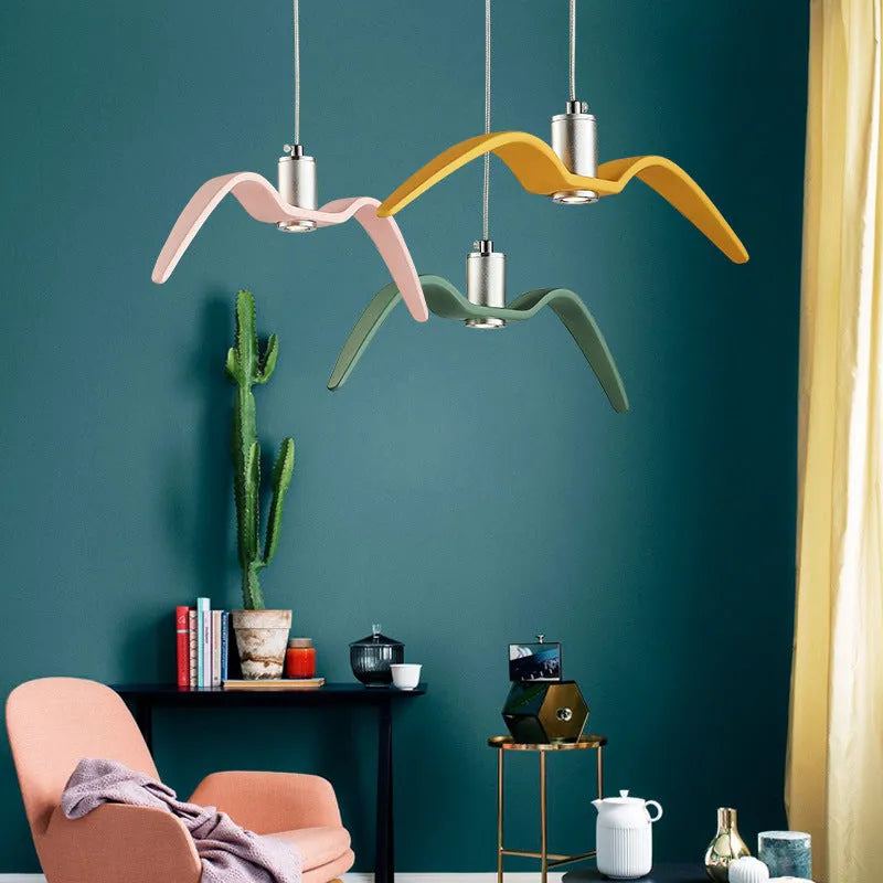 Nordic postmodern macaron style LED chandelier in available colour options