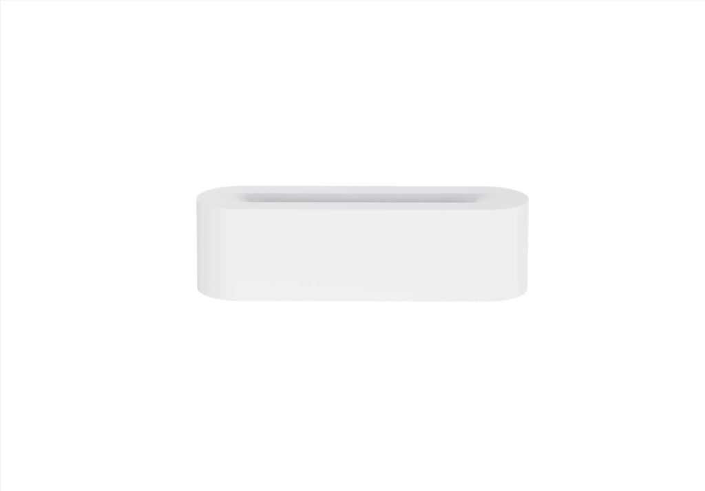 White square ultrasonic flame aroma diffuser and humidifier with LED light on a table.