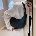 Retro women's dumpling-shaped shoulder bag in PU material with zippered compartment