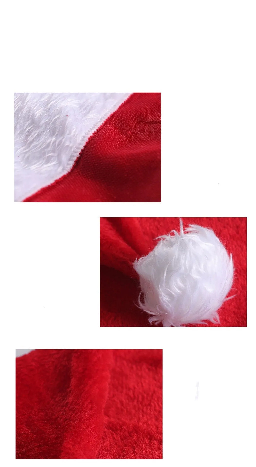 Red and white LED light up Santa hat with pom-pom, showing multicoloured twinkling lights on soft spandex material.