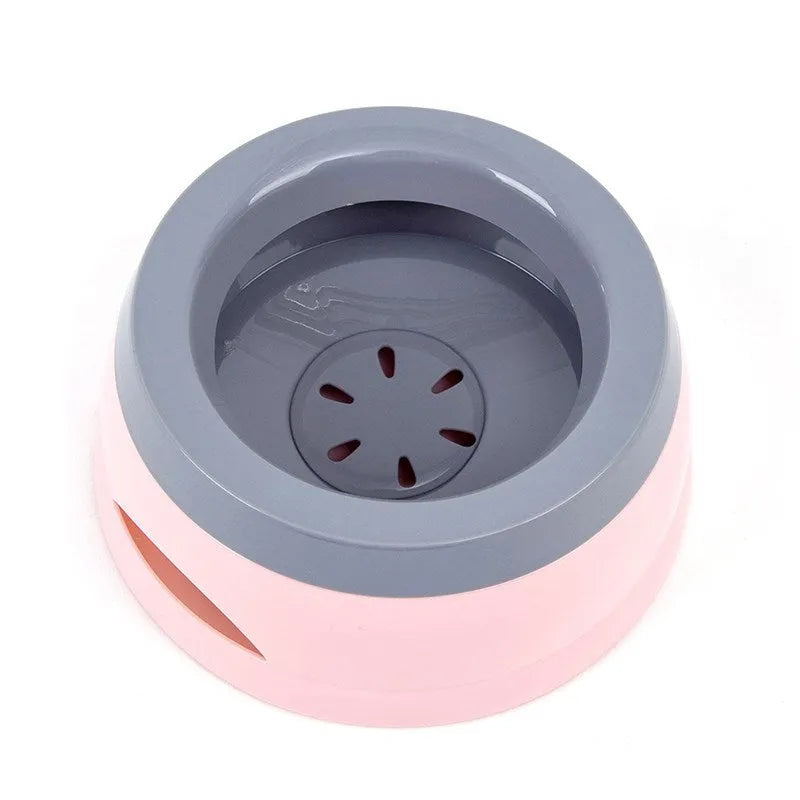Blue no-spill floating pet water bowl with 750ml capacity for dogs and cats