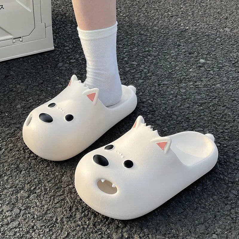 Women's white EVA toe cap sandals with injection moulded sole
