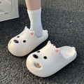 Women's white EVA toe cap sandals with injection moulded sole