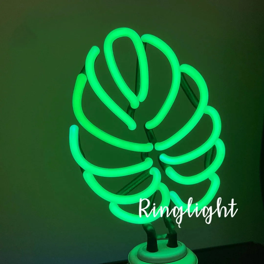 White bamboo shape desktop lamp with green light, USB plug connection