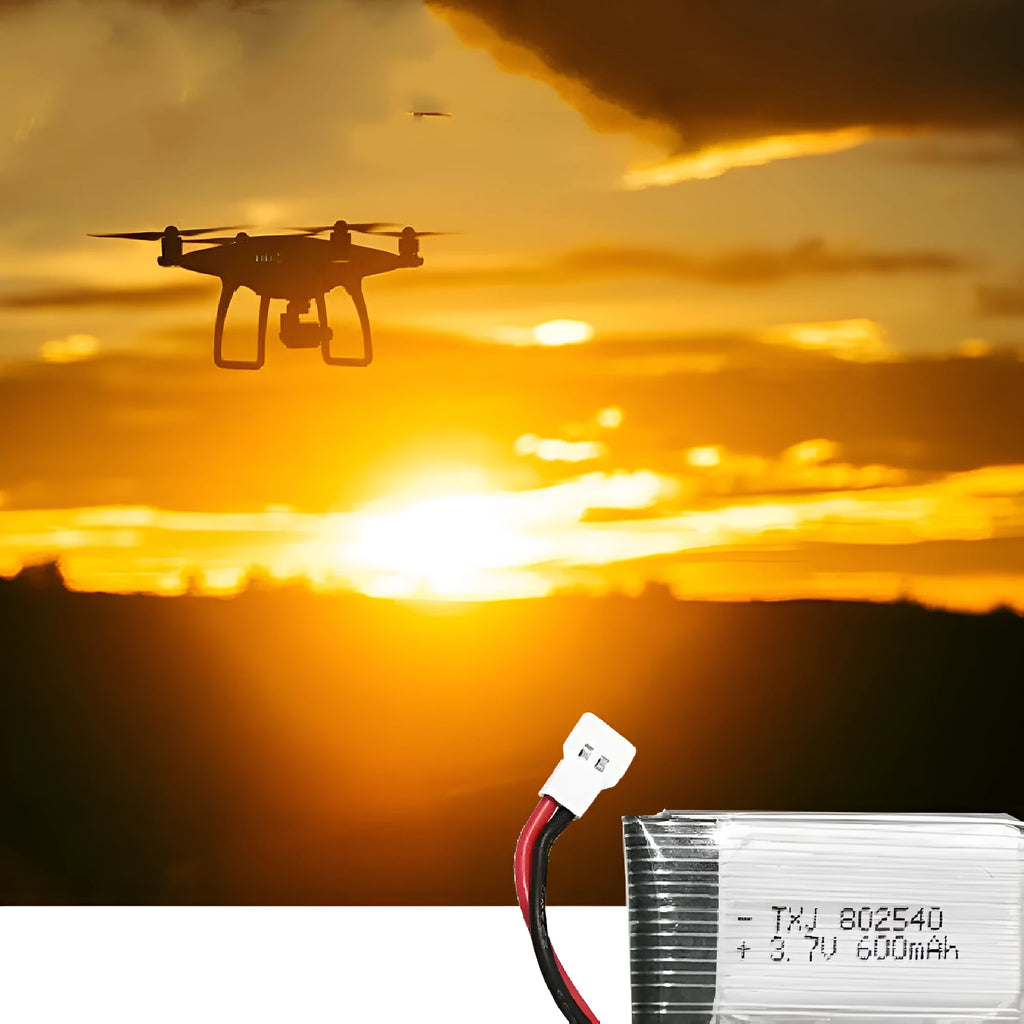 37V 600mAh lithium polymer UAV battery with protection board and small white head plug