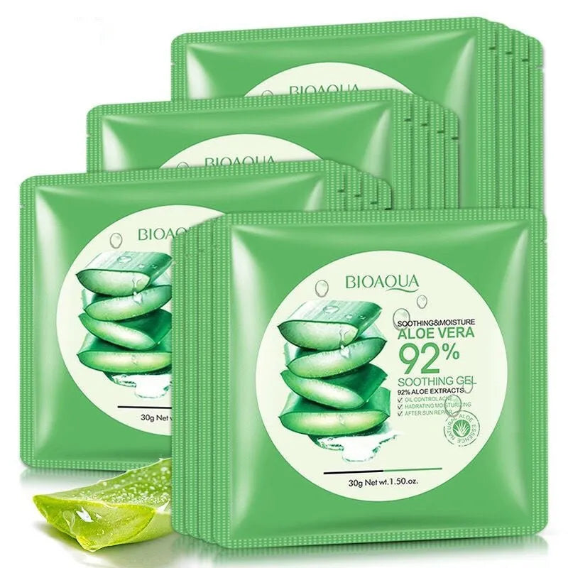 Aloe vera gel facial mask 30g in natural aloe format for universal skin types, available as 1pcs or 4pcs