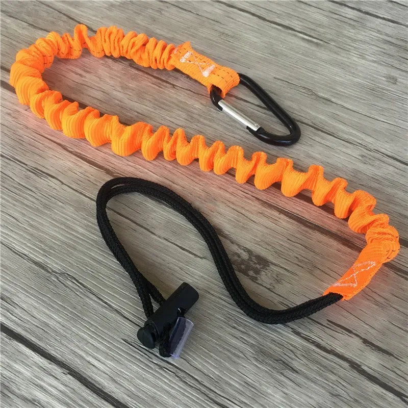 Orange fall protection rope for fishing rod with 90cm length and 10kg load capacity