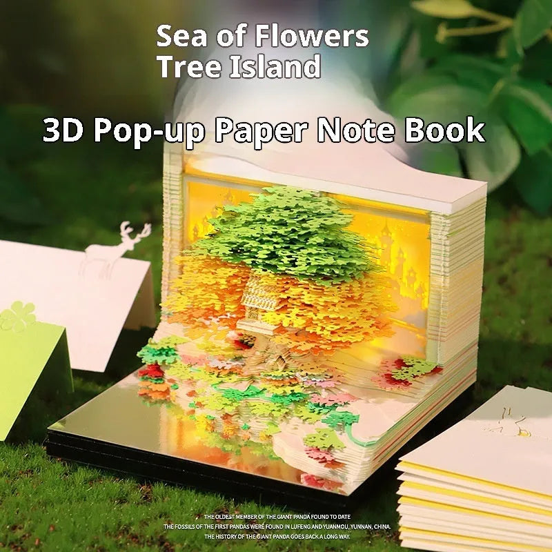 2026 paper carving calendar desktop ornament in green with 3D notebook paper brick shape and English calendar