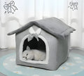 Small plush PP cotton pet house nest with bowknot design for cats and small dogs, winter warm indoor use