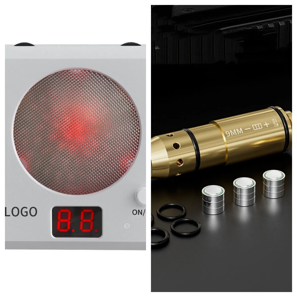 Laser target dry fire training system with infrared counting electronic target on magnetic plate with replaceable rings