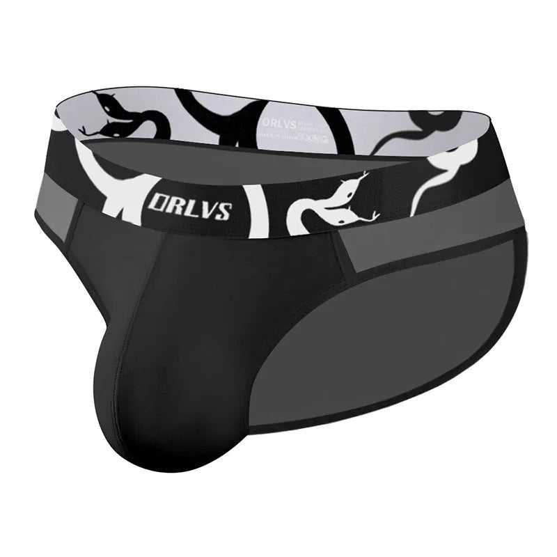 Men's black modal sports shorts with a low-rise waist, laid flat.