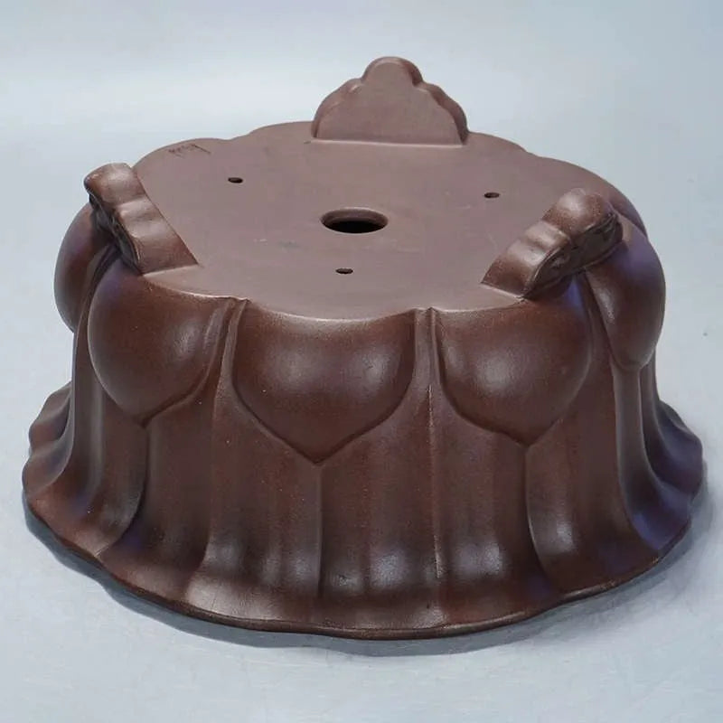 Antique style purple sand ceramic succulent planter measuring 37cm wide and 20cm high.