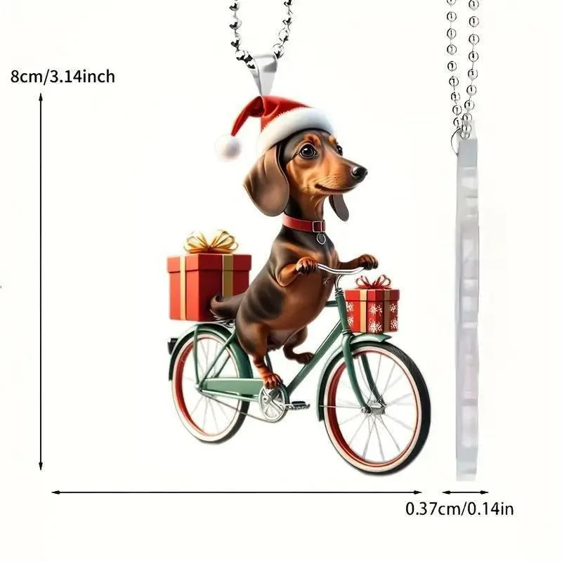 Personalised acrylic dog car decoration pendant with thickness choice 3mm or 4mm, multiple style options
