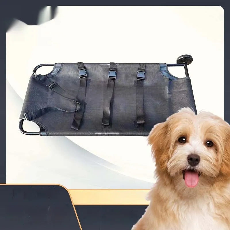 Large black aluminium alloy foldable pet stretcher for dog emergency transport