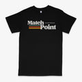 Black men's casual T-shirt with a 3D digital printed pattern, round neck, and short sleeves.