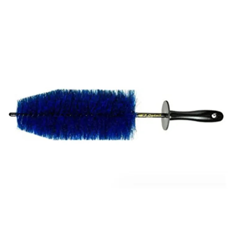 Blue engine silo hub cleaning brush with plastic PP line coated steel wire, shown in three sizes with different diameters and lengths