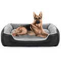 Black cloth dog nest bed for medium to large dogs with raised edges, shown in 2XL size