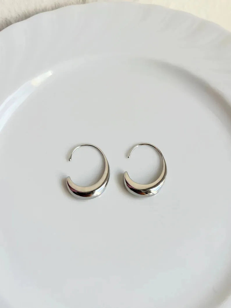 Gold and silver snake design alloy earrings with electroplated finish