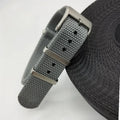 Nylon integrated watch strap in Army Green colour, shown next to Black, Deep Khaki, Light Gray, and Sapphire Blue options.