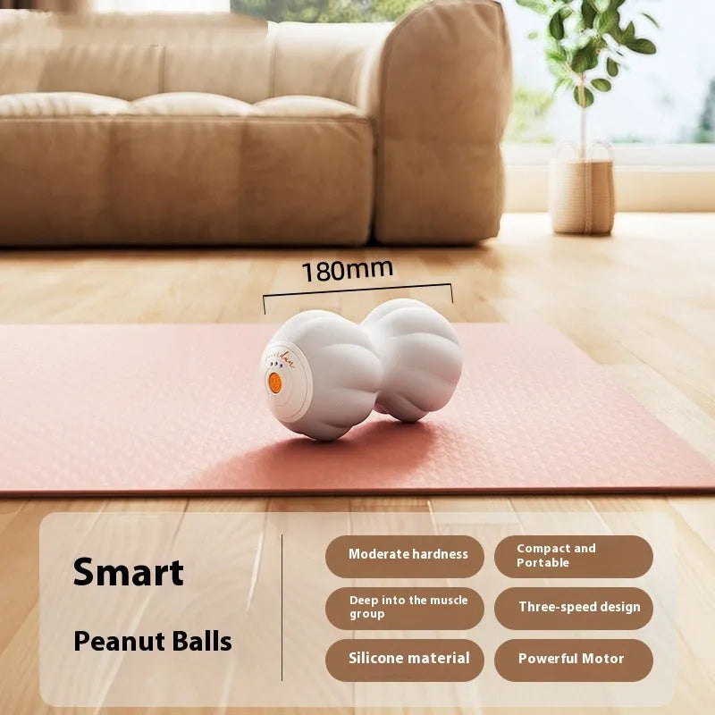 Electric smart peanut massage ball in silicone for deep muscle relaxation and fitness recovery use