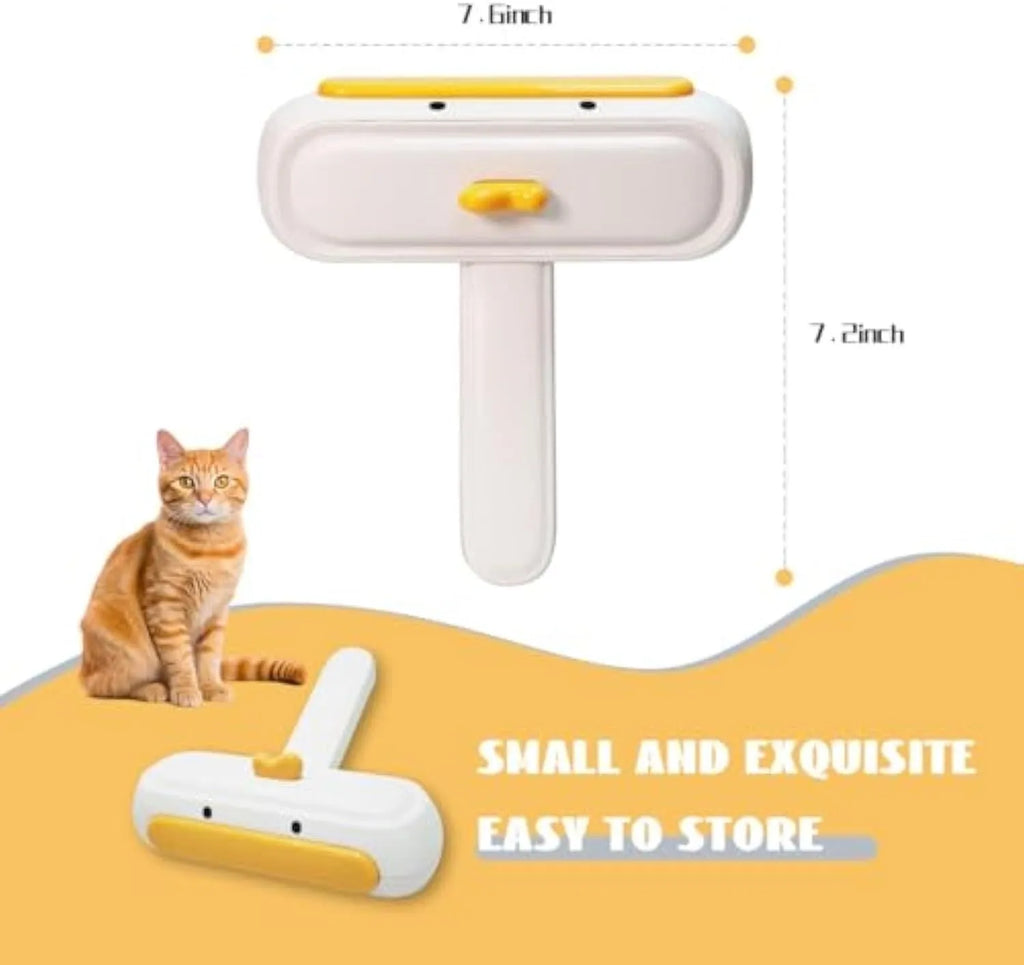 White portable pet hair remover with yellow duck design for furniture and car seats