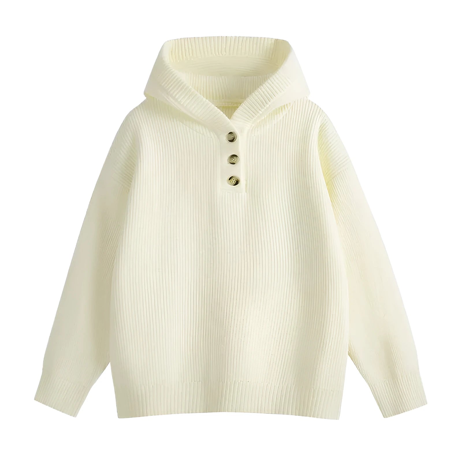 Men's loose fit hooded chenille sweater batwing sleeve pullover in beige, front view