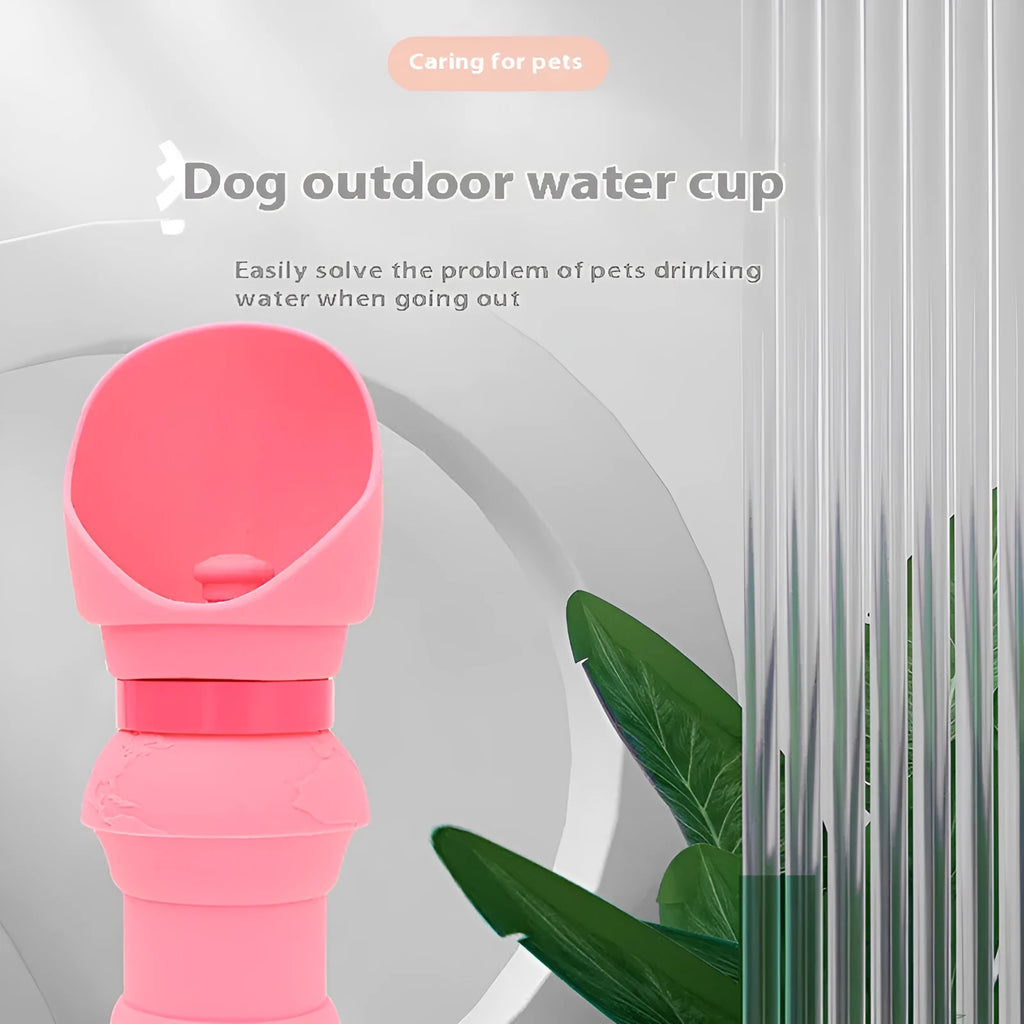 Portable silicone folding pet cup in 550ml size, collapsed for storage