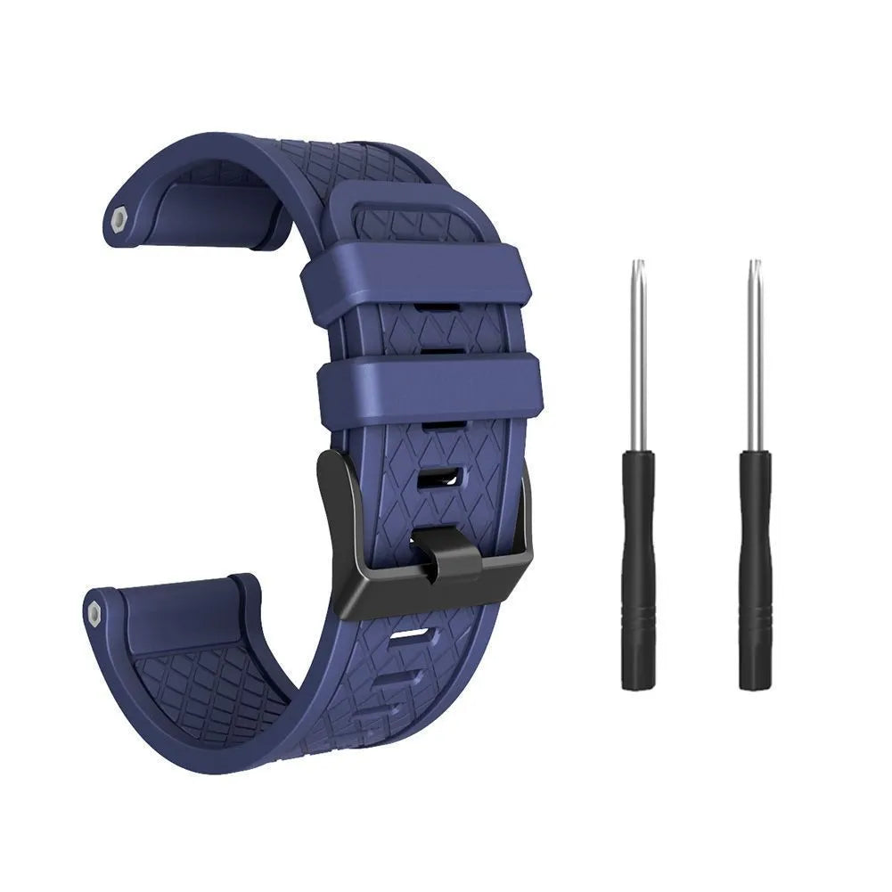 Jiaming 26mm silicone sports watch strap with stainless steel buckle in multiple colour options