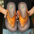 Men's dark blue herringbone-pattern outdoor slippers with leather lining and rubber sole